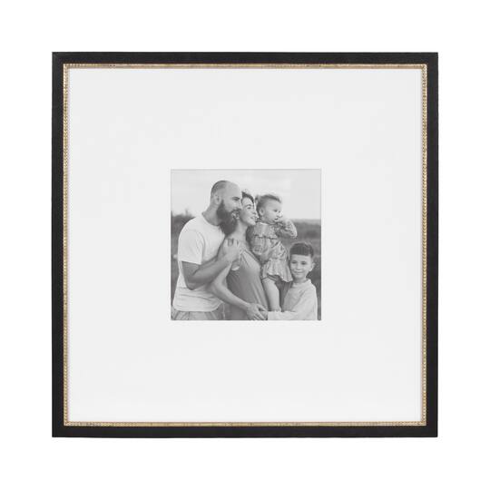 Kate and Laurel Black & Gold Wilbanks Picture Frames with Mat